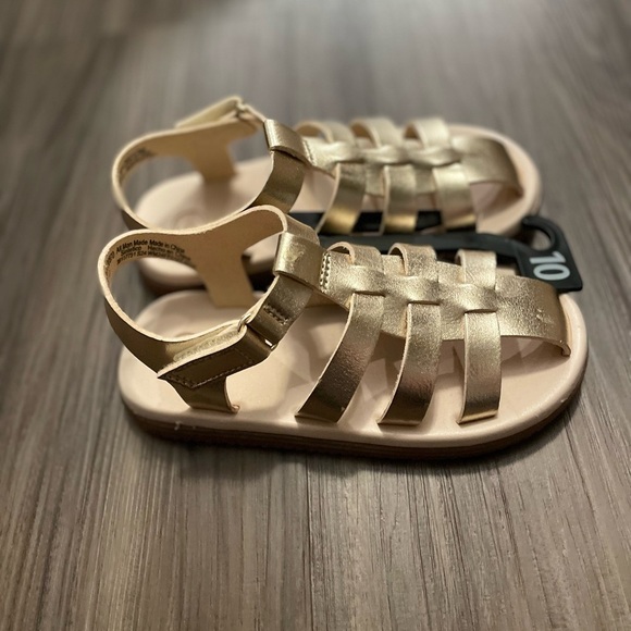 Wonder Nation Gold Sandals with Cage Straps size 10C - Picture 3 of 5